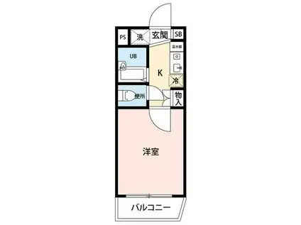 PLENDY稲田堤01(1K/2階)の間取り写真