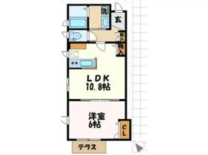 TWIN LEAF(1LDK/1階)の間取り写真