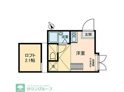 クレスト立川(ワンルーム/1階)の間取り写真