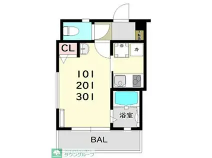 ギャロップ常盤台(1K/2階)の間取り写真