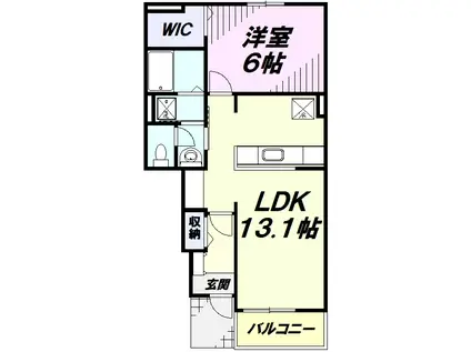 コリナ・ヴェルデII(1LDK/1階)の間取り写真