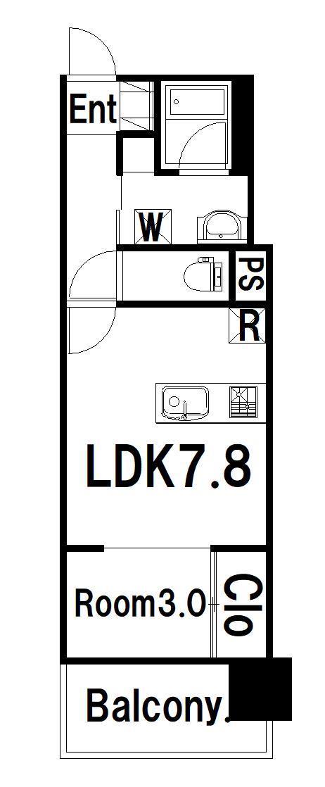 ザ・プレミアム長崎駅前(1LDK/3階)の間取り写真