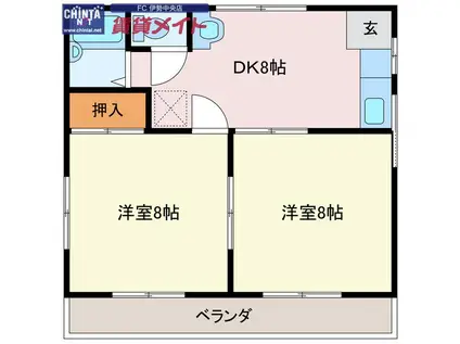 コーポ向井2.3(2DK/2階)の間取り写真