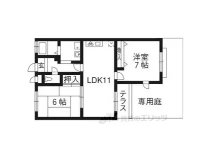 アルビラージュ(2LDK/1階)の間取り写真