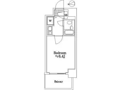 メインステージ武蔵関(1K/3階)の間取り写真