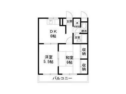 ユートピア南原(2DK/3階)の間取り写真