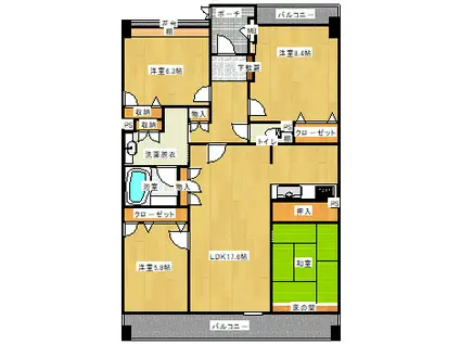 ライフプラザ一枝学園通(4LDK/10階)の間取り写真