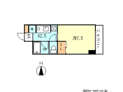 コートシルバーストーン(1K/3階)の間取り写真