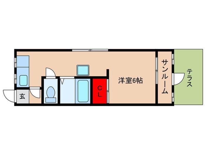 加茂の荘(ワンルーム/1階)の間取り写真