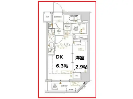ログ東京スカイツリー(1DK/2階)の間取り写真