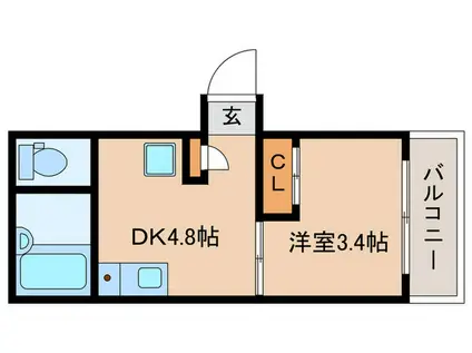 リッチライフ駒ヶ林2(1DK/3階)の間取り写真