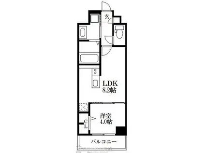 グランドアセント(1LDK/4階)の間取り写真