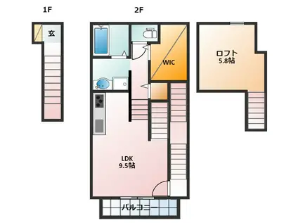 LASTING ROSE東日野(ワンルーム/2階)の間取り写真