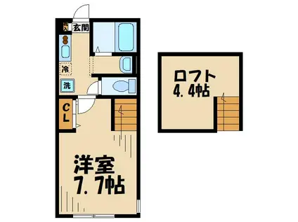 IDEAUS橋本壱番館(1K/2階)の間取り写真