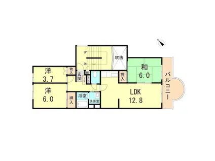 コスモハイツ瑞ヶ丘A棟(3LDK/3階)の間取り写真