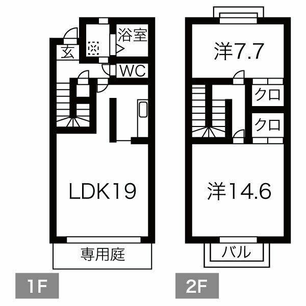 REGULUS(2LDK/1階)の間取り写真