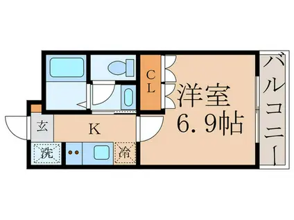 グランディール幸田(1K/2階)の間取り写真