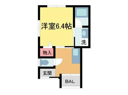 サンフォード上ヶ原(1K/1階)の間取り写真