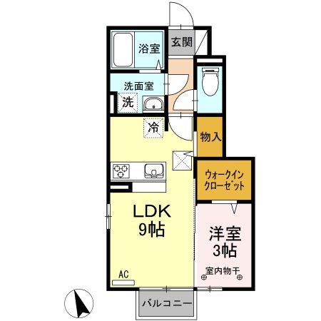 D-ROOM桜(1LDK/1階)の間取り写真