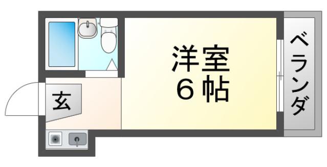 フェリス山手(ワンルーム/2階)の間取り写真