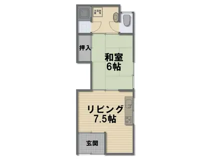 御供田文化(1DK/2階)の間取り写真