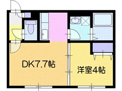 ストリート12(1DK/1階)の間取り写真