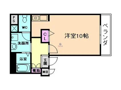 リッツパイン(1K/1階)の間取り写真