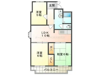 リバブル金陵(3LDK/4階)の間取り写真
