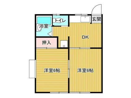 サンフラワーコーポ(2DK/1階)の間取り写真