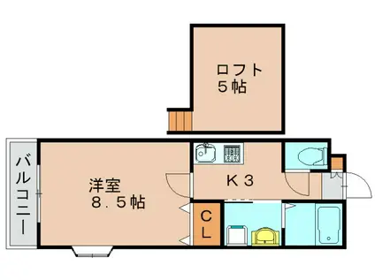 サンライズガーデン吉塚(1K/1階)の間取り写真