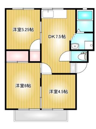 マンションくるみ(3DK/2階)の間取り写真