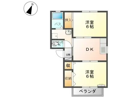 フォーレスGAKU(2DK/1階)の間取り写真