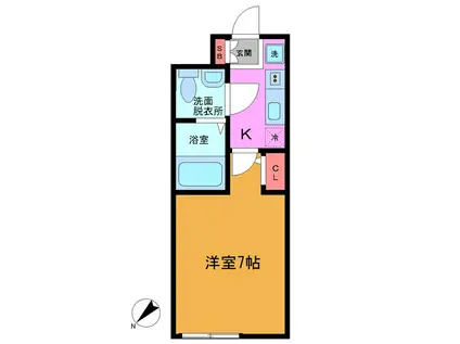 ベリエ松戸(1K/1階)の間取り写真