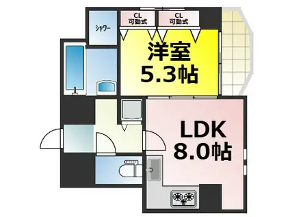 ZEUSSAKURAGAWAPREMIUM(1LDK/10階)の間取り写真