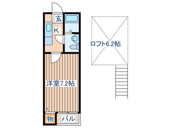 MARIANA I(1K/1階)の間取り写真