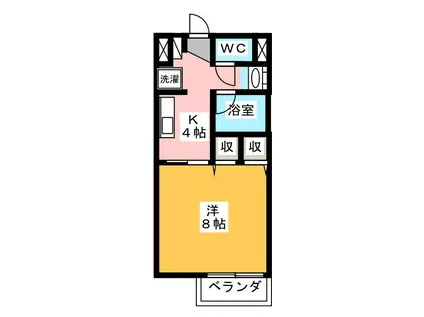 コーポHAL(1K/2階)の間取り写真