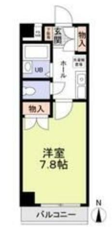 サンヒルズ藤ヶ丘(1K/1階)の間取り写真