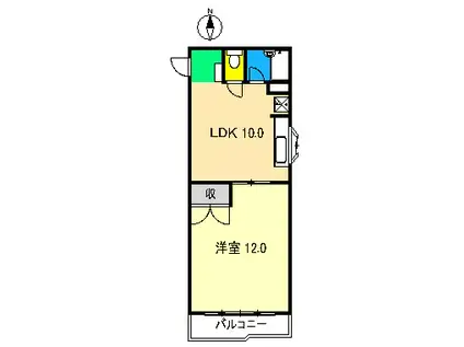 ロイヤルガーデンI(1LDK/4階)の間取り写真