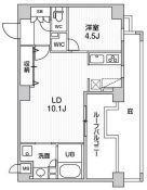 ALTERNA菊川II(1K/5階)の間取り写真