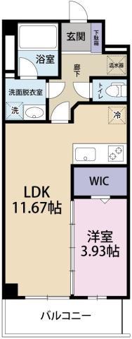 TOKUSHIMA MIDTOWER(1LDK/8階)の間取り写真
