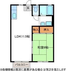 ベルハウス(1LDK/1階)の間取り写真
