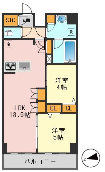 アーバンパーク船堀II(2LDK/4階)の間取り写真
