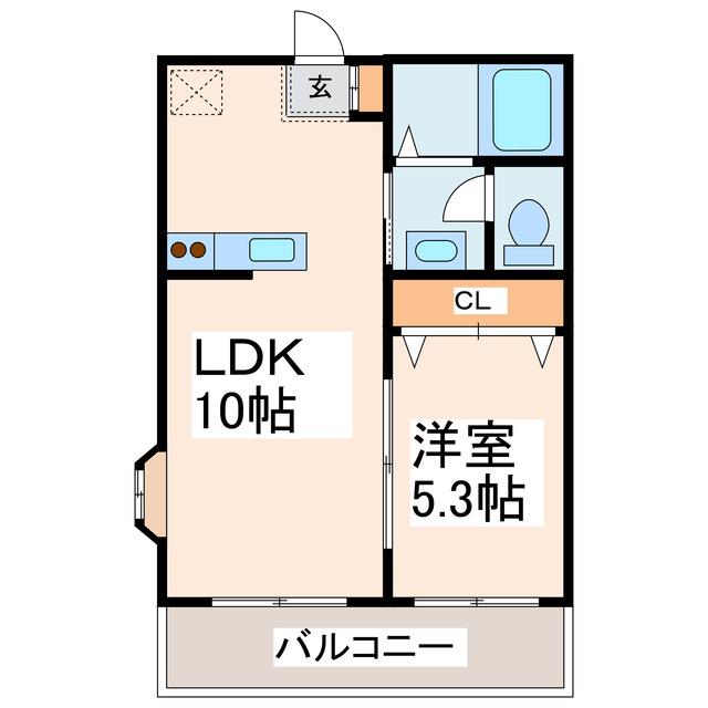 アネックスビバビル(1LDK/3階)の間取り写真