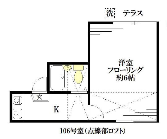 メゾンドパレス62(1K/1階)の間取り写真