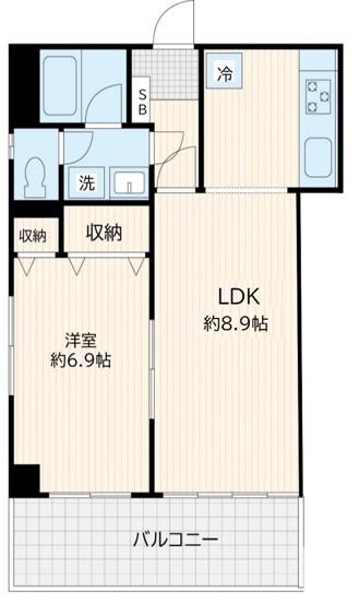 坂本ビル(1LDK/4階)の間取り写真