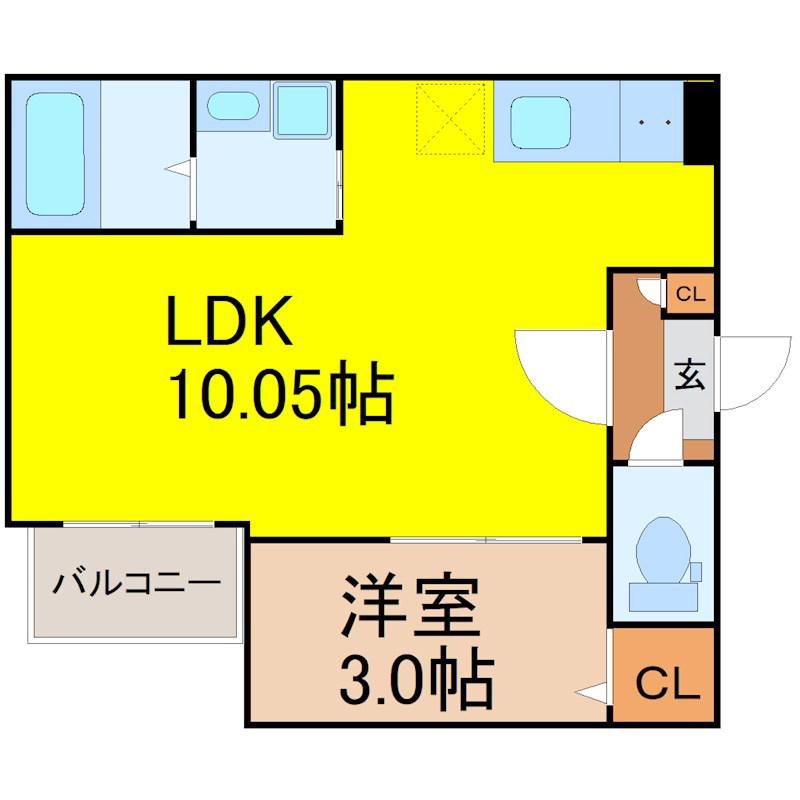 JACK YUTAKAIII(1LDK/2階)の間取り写真