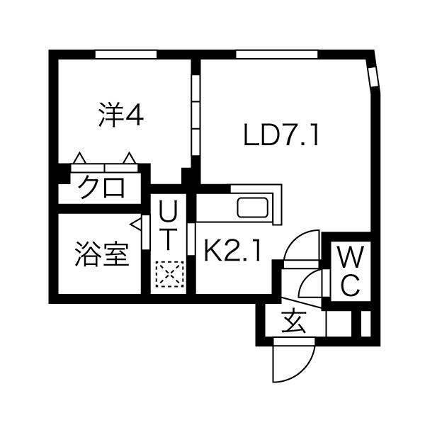 FーHOUSE発寒(1LDK/3階)の間取り写真