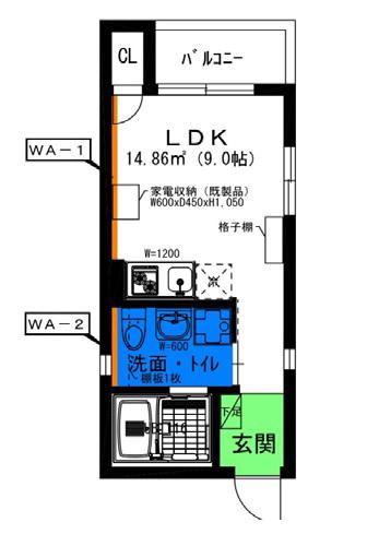 名鉄常滑線 柴田駅 徒歩3分 3階建 築12年(ワンルーム/3階)の間取り写真