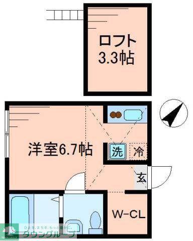 チャーリーハウス(ワンルーム/2階)の間取り写真