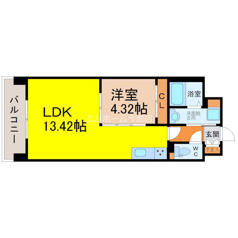 PRIMAL千種LUNO(1LDK/2階)の間取り写真